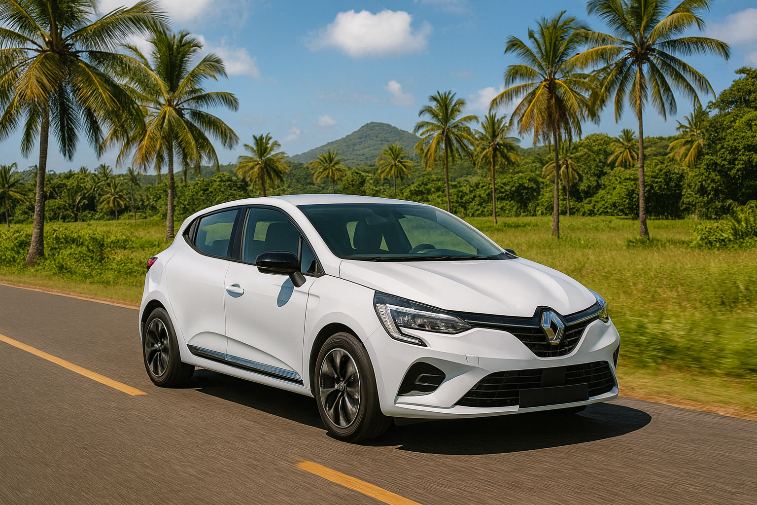 Renault Clio blanche proposée à la location